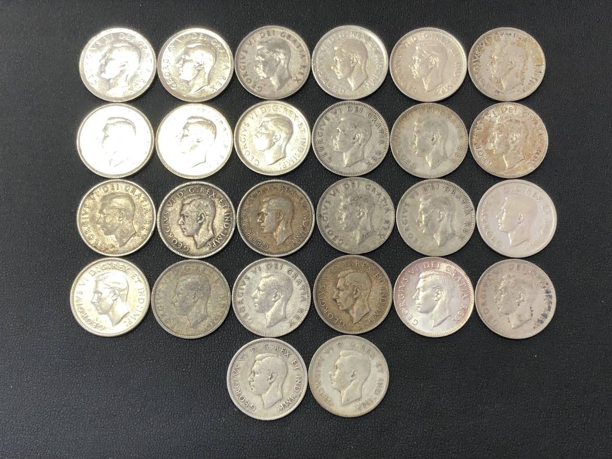 H15672】海外の貨幣コレクション カナダ 25セント 銀貨 ジョージ6世