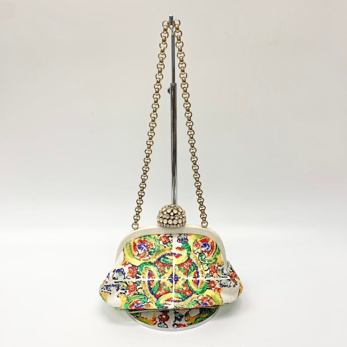 ◆DOLCE&GABBANA ドルチェ＆ガッバーナ ドルガバ マルチカラースパンコール がま口 チェーンハンドバッグ WH ドルガバ DOLCE&amp;GABBANA ドルチェ&amp;ガッバーナ メンズ ドルチェ＆ガッバーナ」国内最大店舗を大阪・御堂筋にオープン オードパルファムの
