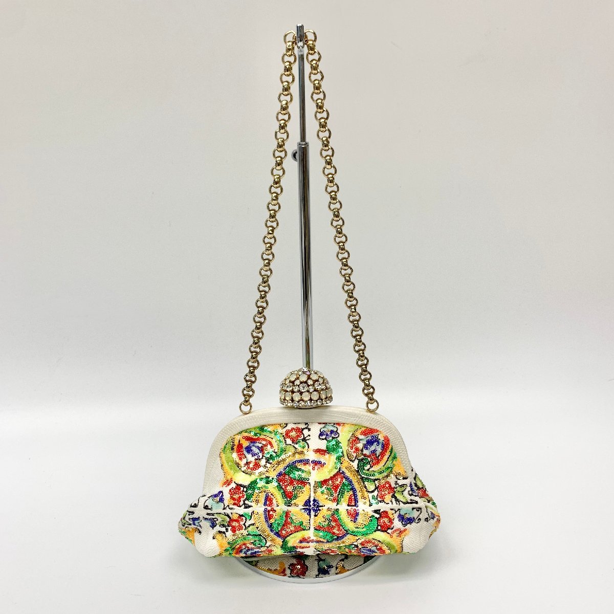 ◆DOLCE&GABBANA ドルチェ＆ガッバーナ ドルガバ マルチカラースパンコール がま口 チェーンハンドバッグ WH ドルガバ DOLCE&amp;GABBANA ドルチェ&amp;ガッバーナ メンズ ドルチェ＆ガッバーナ」国内最大店舗を大阪・御堂筋にオープン オードパルファムの