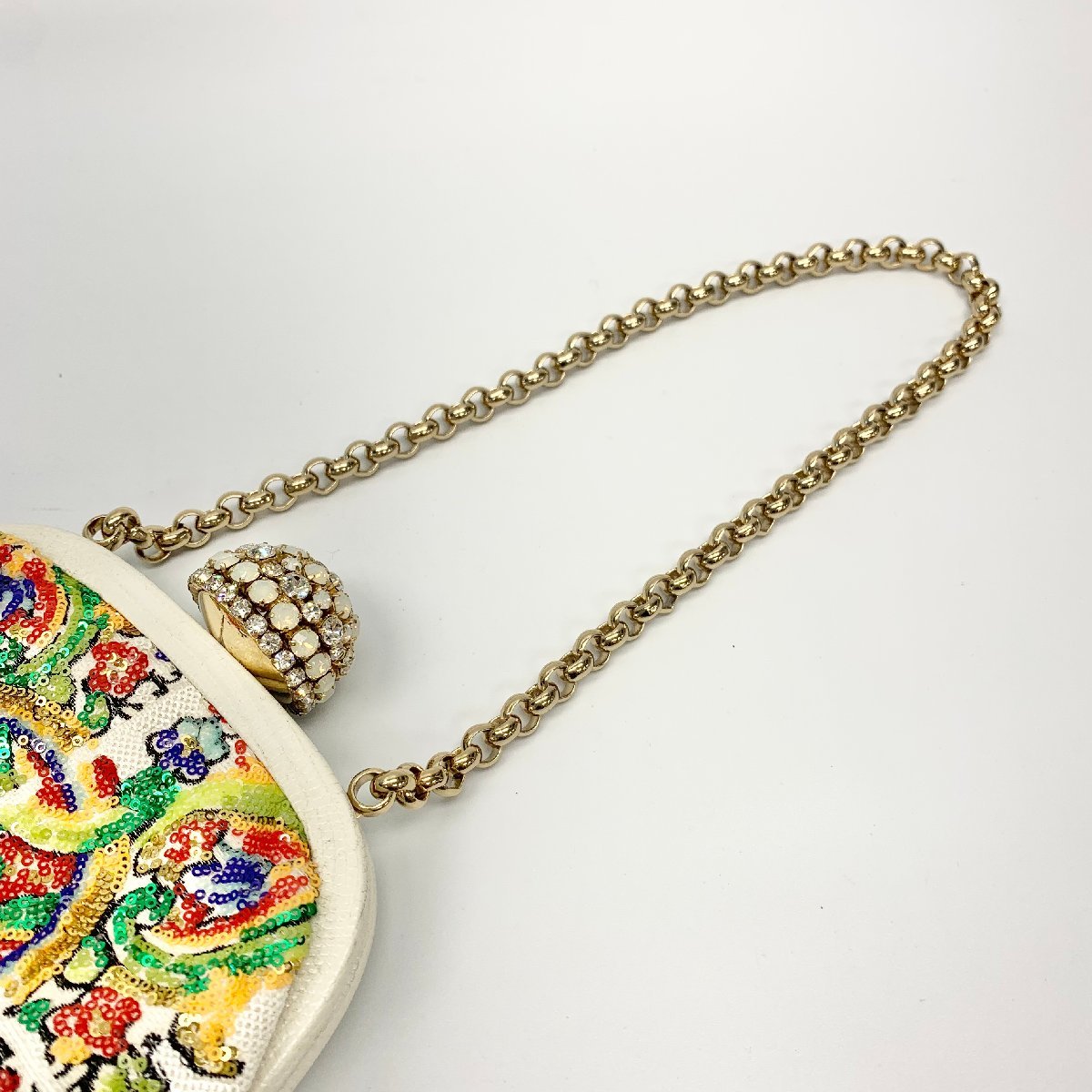◆DOLCE&GABBANA ドルチェ＆ガッバーナ ドルガバ マルチカラースパンコール がま口 チェーンハンドバッグ WH ドルガバ DOLCE&amp;GABBANA ドルチェ&amp;ガッバーナ メンズ ドルチェ＆ガッバーナ」国内最大店舗を大阪・御堂筋にオープン オードパルファムの