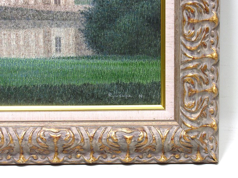 GINZA絵画館】西村龍介 油絵10号「朝の城」共シール・希少な1点もの