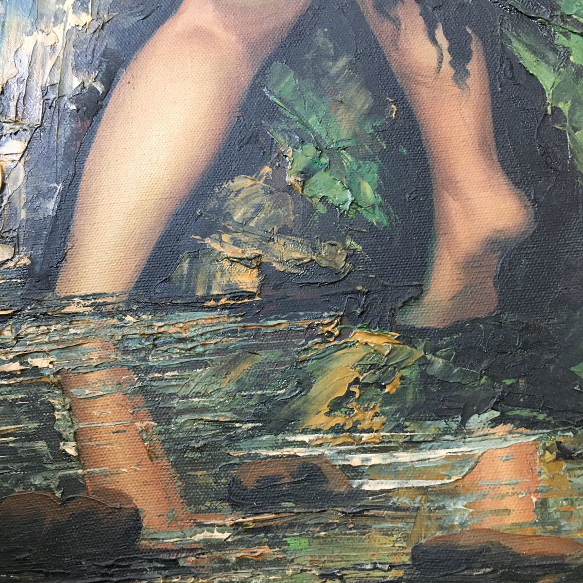 藤島武ニ 油絵 裸婦 P20 洋画家 油彩画 人物画 風景画 水辺 後姿 女性 