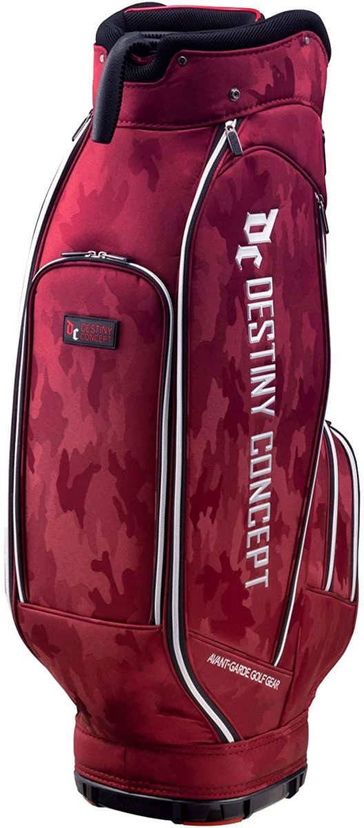 1円★DESTINY CONCEPT セルフスタンド内臓 デュアル キャディバッグ（カモフラージュレッド）DC303CB-DUAL ★