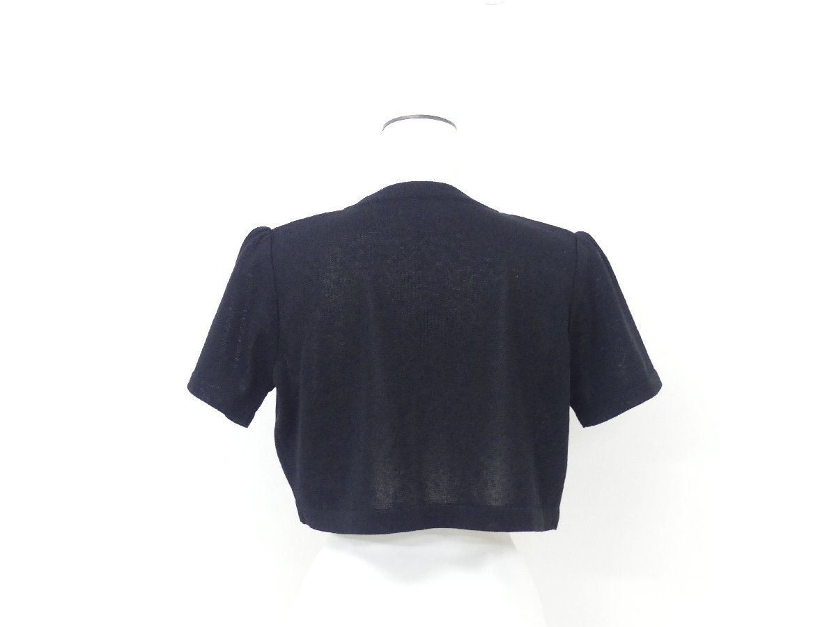 Rene ボレロ 38 ブラック コットンBLEND ブローチ×2 '16年商品 6622700 ルネ Rene - ニットプルオーバー 38&frasl;レディースM～L相当 パール