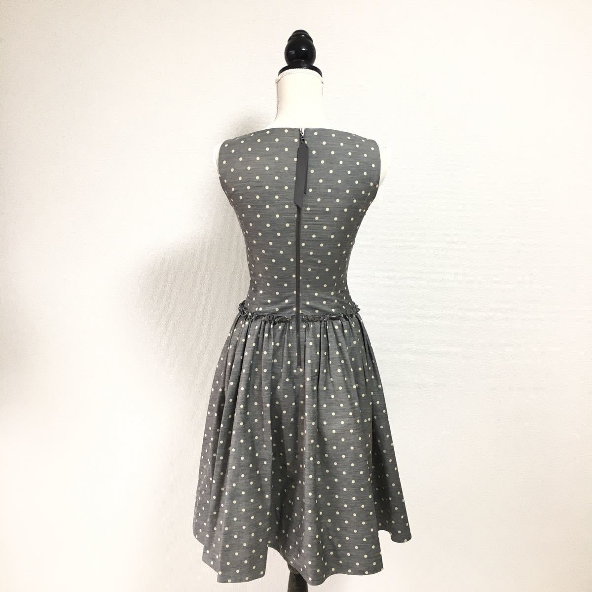 美品 FOXEY フォクシー フィット＆フレア ドット ワンピース 送料無料 