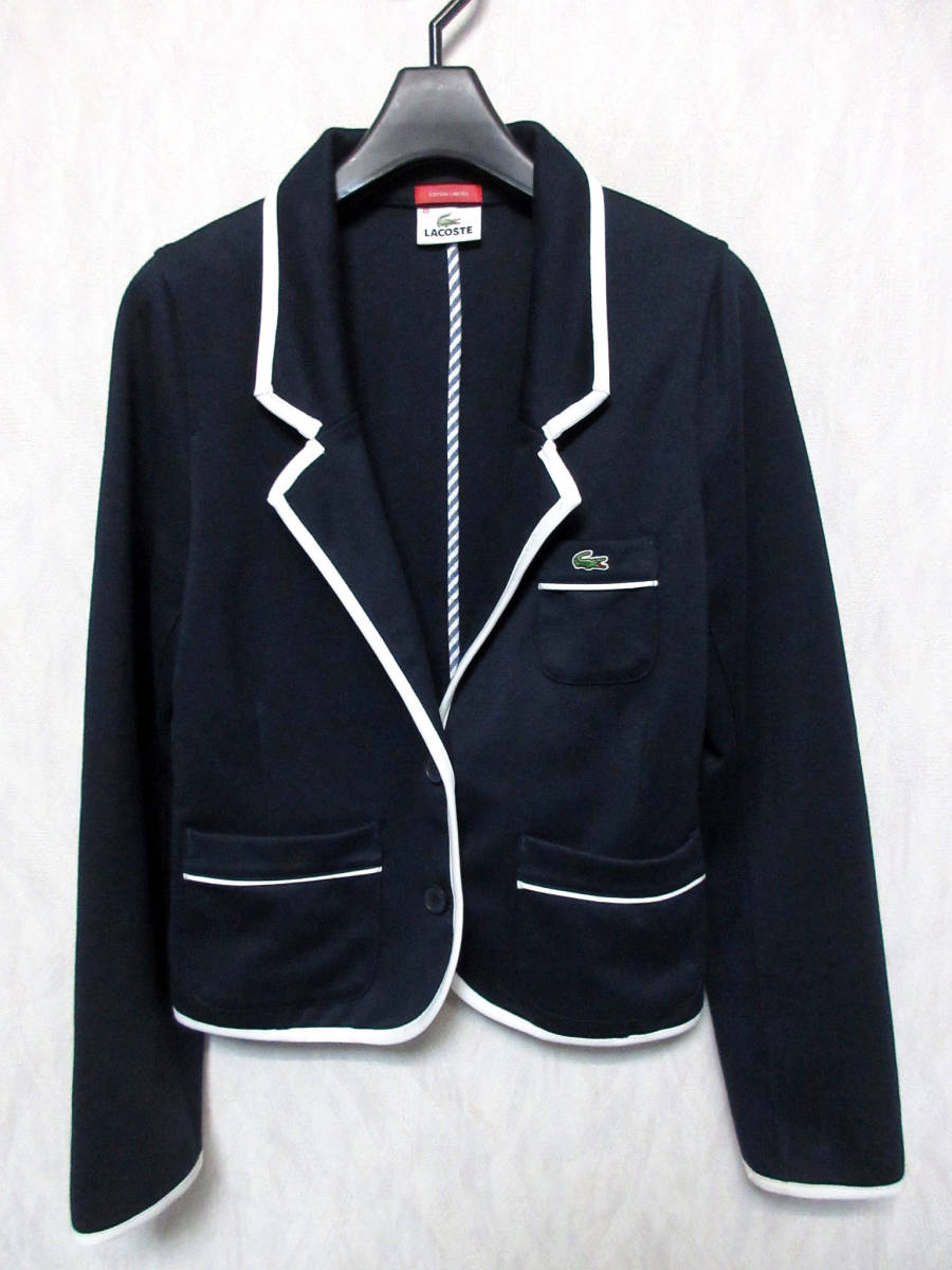 ラコステ LACOSTE パイピング ジャケット 濃紺 40 亥2049