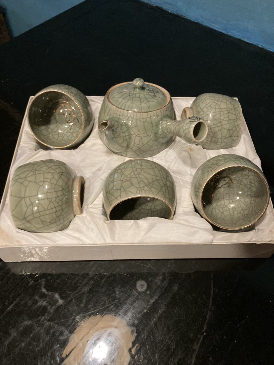 相馬焼 セット 青皹焼 馬 伝統工芸 茶器セット 煎茶道具 陶器 陶磁器 