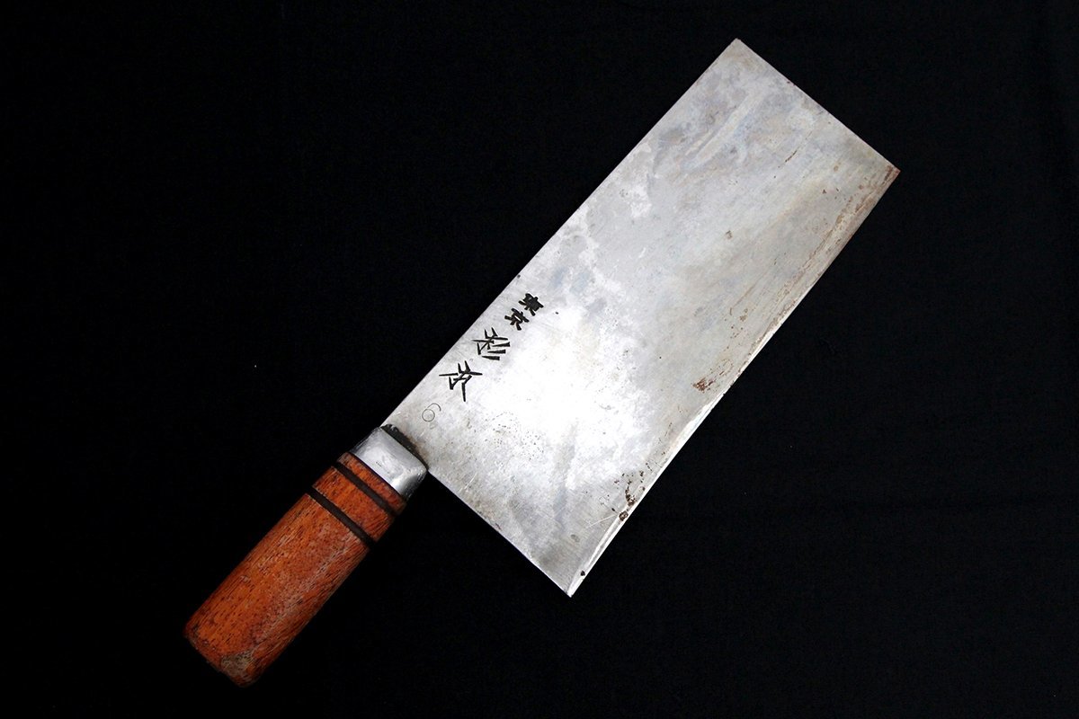 6号 中華包丁 杉本 0 220mm : 中古並品東京杉本 中華庖丁 ハガネ(高