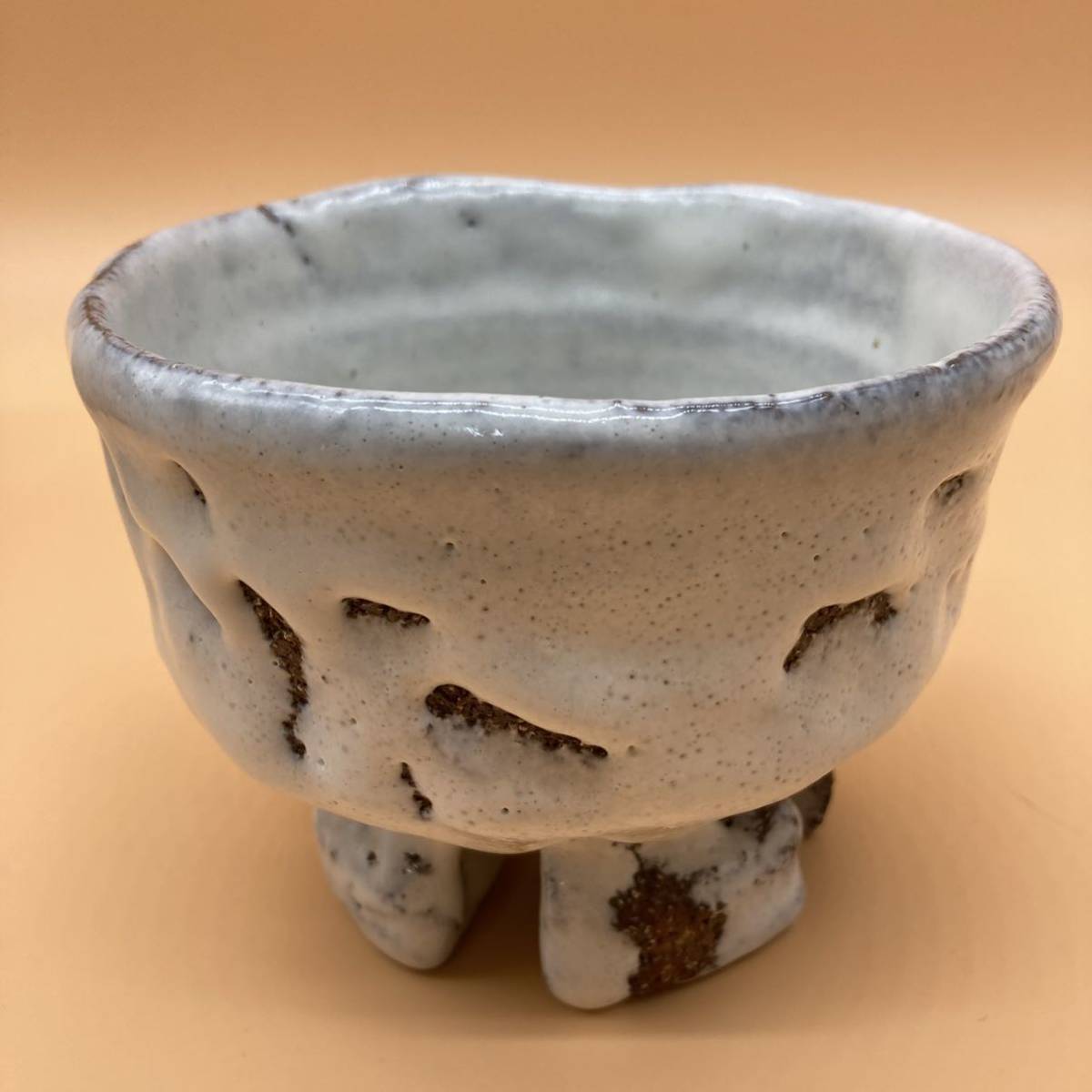 山根清玩 | 古美術佳香 萩焼 山根清玩 鬼萩 割高台 新品 光彩庵 抹茶碗