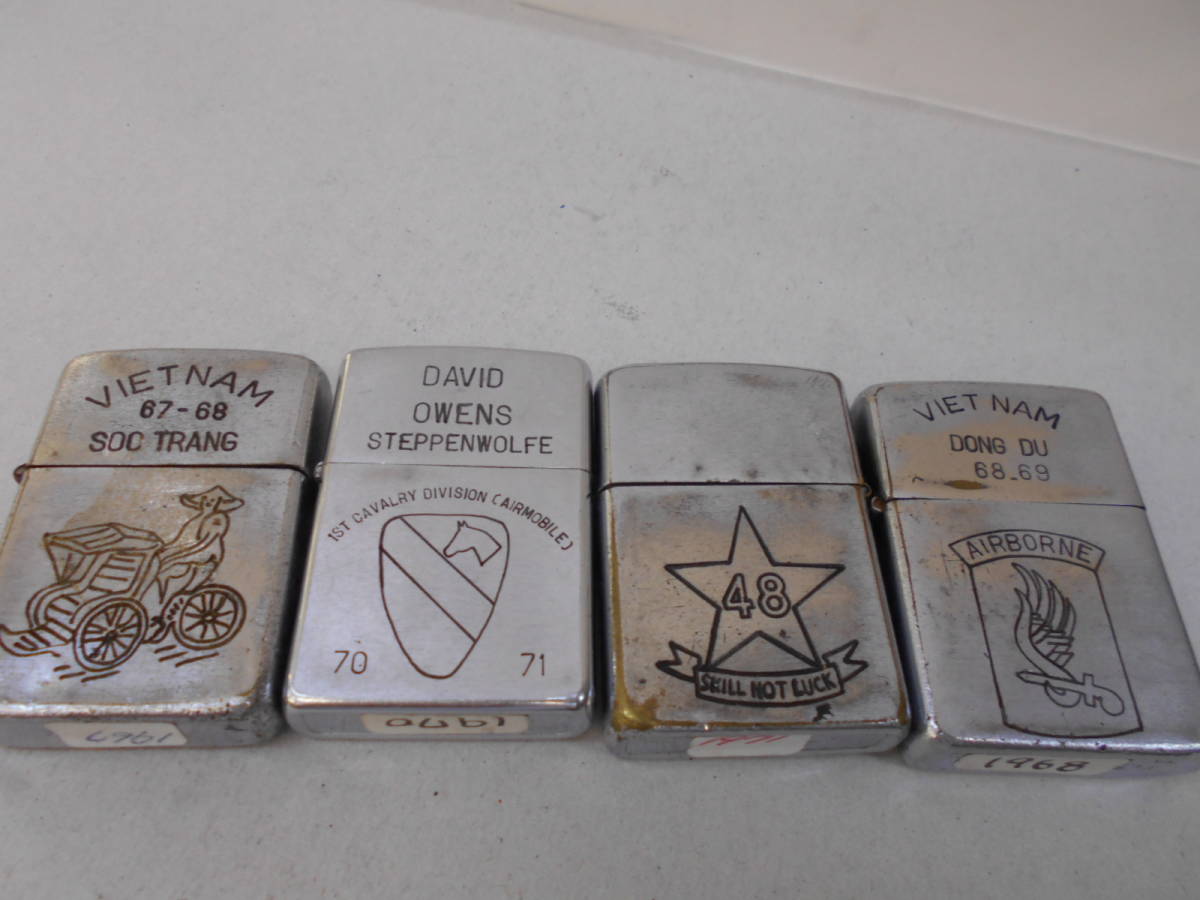 ベトナムZippo VIETNAM Zippo 4個 No 7 全体的に状態悪し 使用には