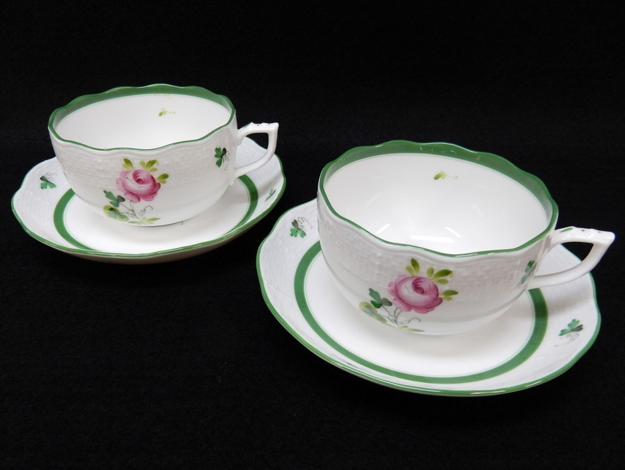 1000円スタート HEREND ヘレンド ウィーンの薔薇 カップ＆ソーサー 2客