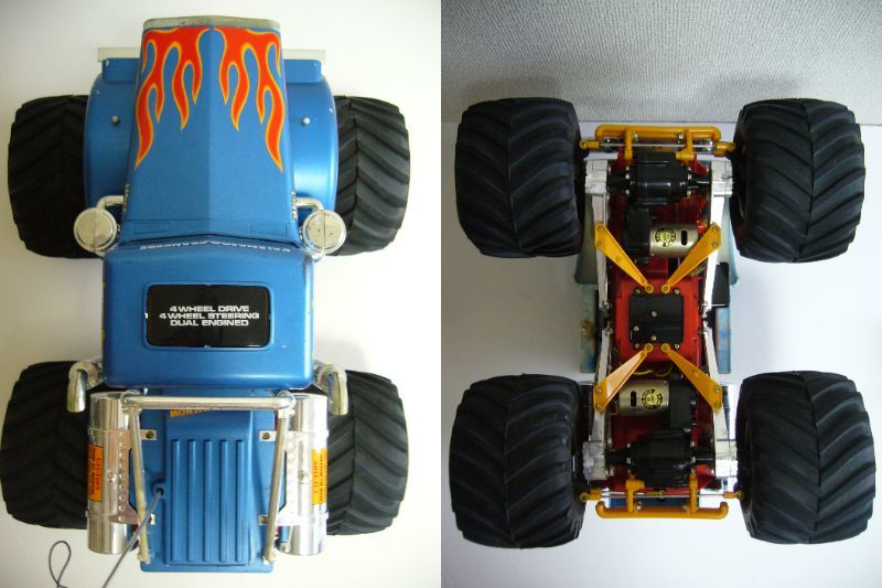 完成品 1/10 モンスタートラック ブルヘッド 4×4×4 (メタリックブルー