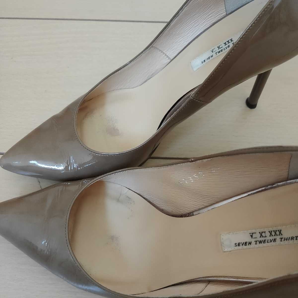 ☆私の整理品 使用感あります 中古品☆ エナメル ピンヒールパンプス 通勤 お出掛け プライベートにも リサイクル出品 