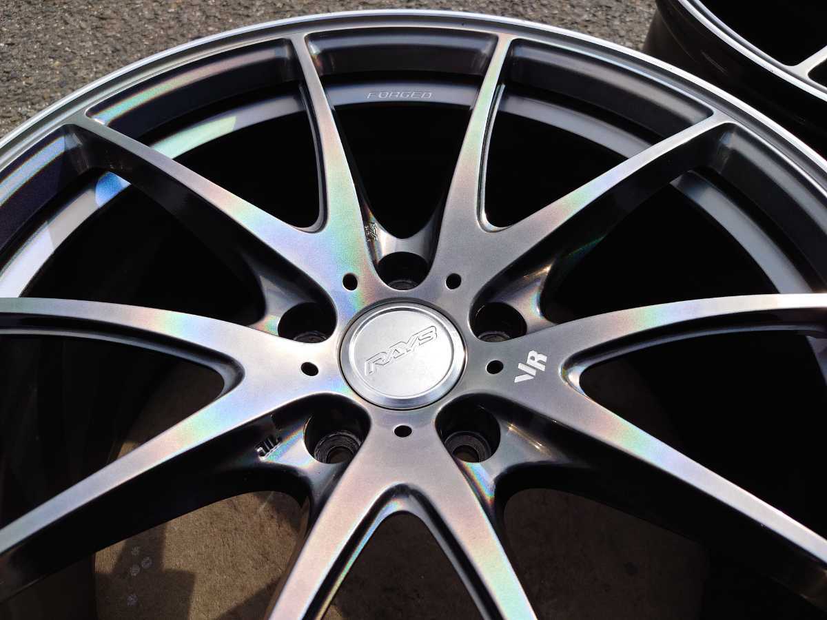 美品 鍛造 RAYS ボルクレーシング G25 PD プリズムダークシルバー 19 