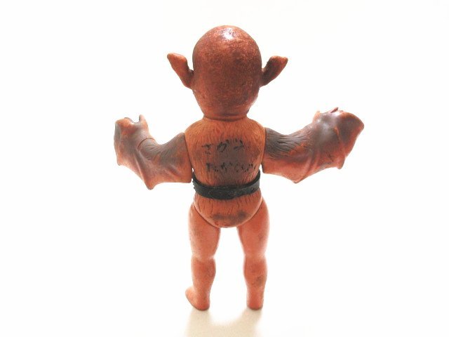 XN104◇旧バンダイ 仮面ライダー 蝙蝠男(コウモリ男) ソフビ人形 全長