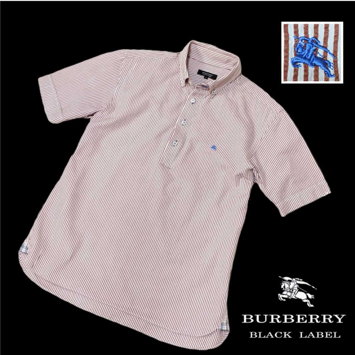 【高品質，HOT】 極 バーバリー ブラックレーベル ストライプ 半袖シャツ ホース刺繍 BURBERRY BLACKLABEL シャツ ジャケット メンズ トップス(トップス)｜売買されたオークション情報、yahooの商品情報をアーカイ 男性用
