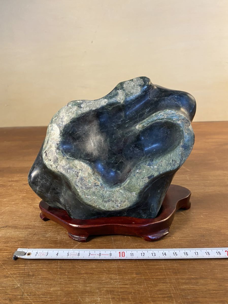 水石 鑑賞石 天然石 台付き 盆栽 盆石 自然 飾り 置物 【公式通販】