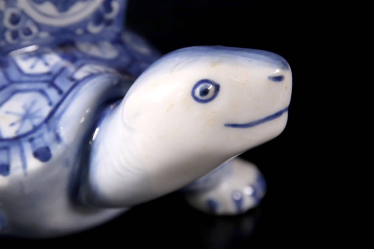 ◇楾◇ 時代 高橋道八 染付亀形香炉 17.5cm 箱付 唐物骨董 T[Y140]V