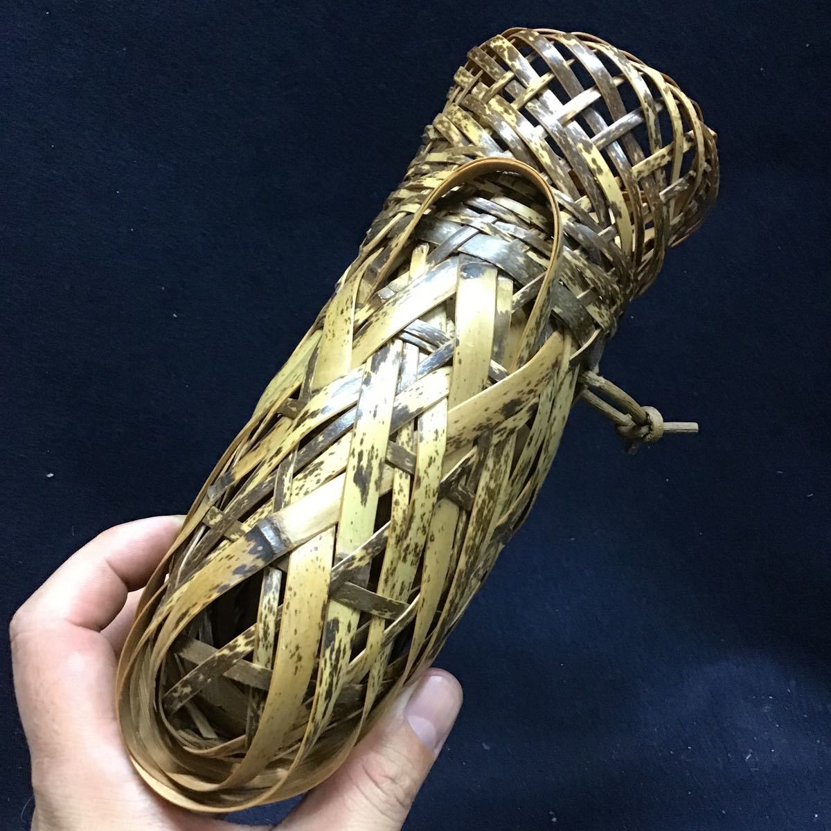 蝉籠 斑竹 掛け花 花籠 手編み 伝統工芸 送料一律520円 花器 華道具