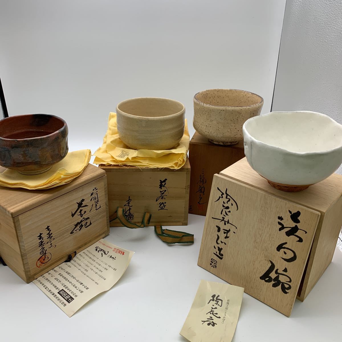 茶道具　萩焼　茶碗　工芸品　木箱入り　骨董品　専用木箱 萩焼 | 道具 - 和食器 茶こし付茶器揃(木箱入)[2-38]