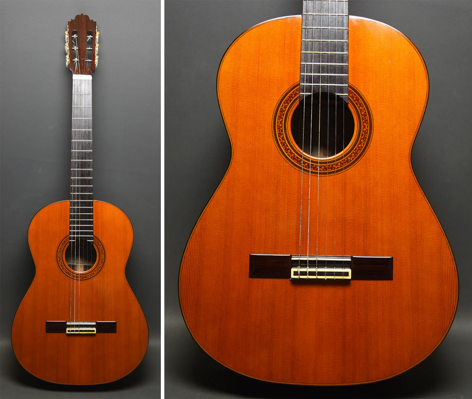 1972年 阿部ガット手工品 穂川利彦特三号 スプルース単板トップ? ローズウッドサイド・バック ヴィンテージ クラシックギター 