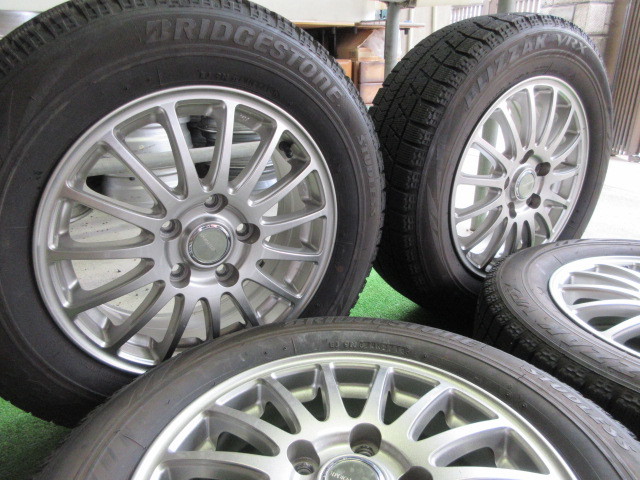 ☆2018年製屋内保管バリ山　売切1円～☆ECOFORME☆15-6J+53 5H/114.3☆BS VRX 195/65/15 4本(N202)ノア　ヴォクシー　セレナ等