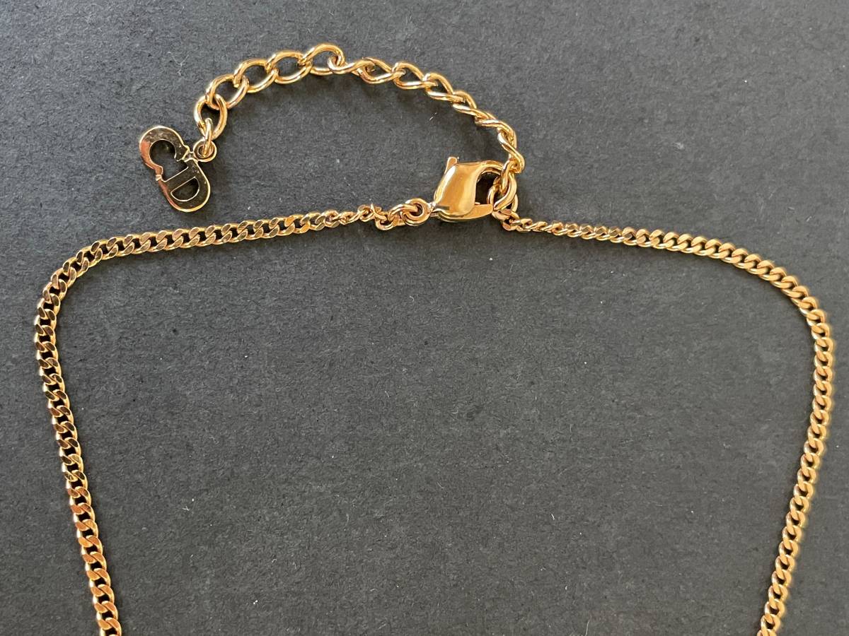 美品✨DIORディオールサークルゴールドネックレス、ストーン 