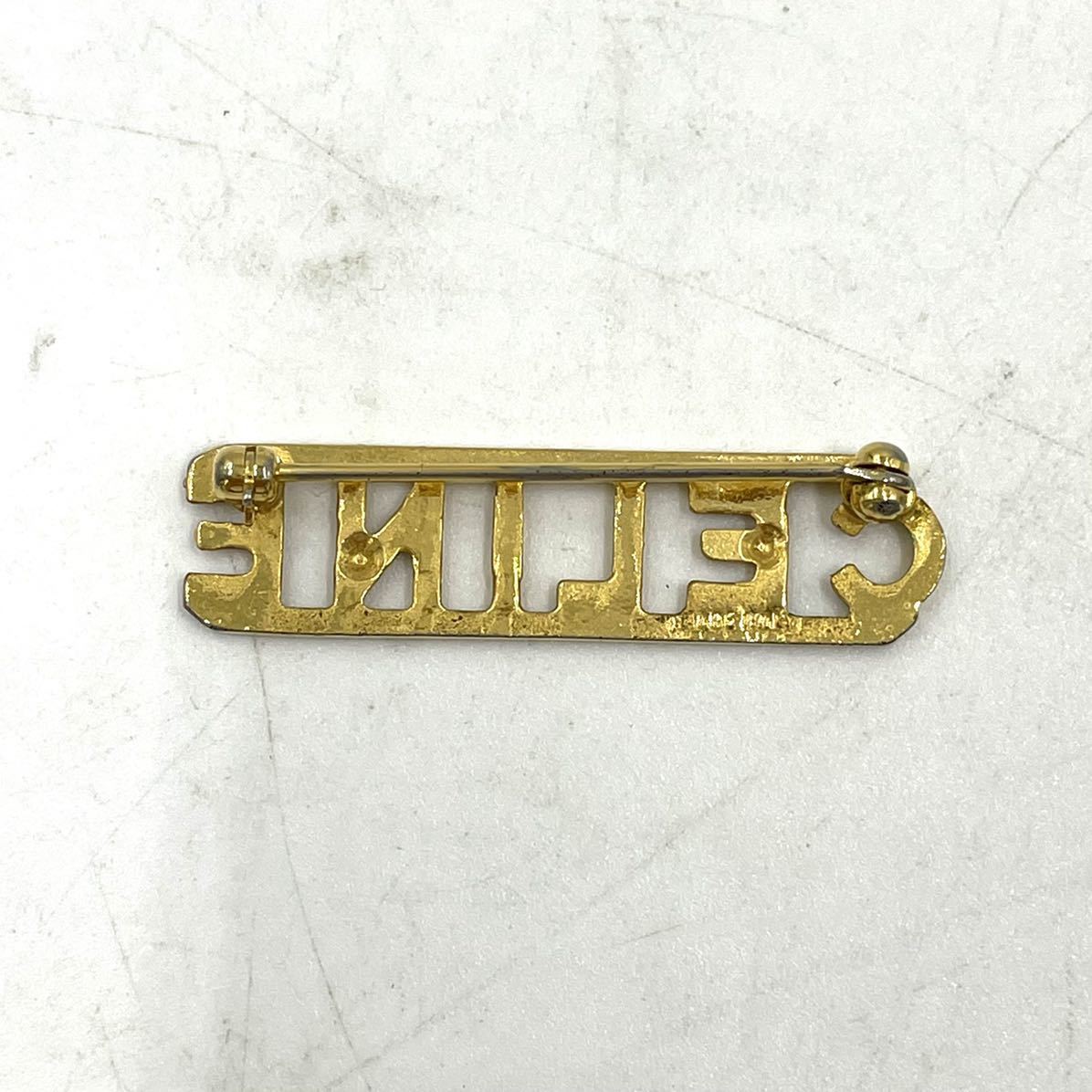 CELINE セリーヌ ブローチ ロゴ ゴールド アクセサリー VINTAGE