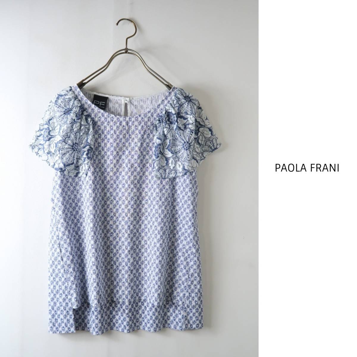  超 パオラフラーニ PAOLA FRANI イタリア製 洗える 綿100% 肩レースデザイン 花柄ブラウス 40サイズ K-M 4805(トップス)｜売買されたオークション情報、yahooの商品情報をアーカイブ公開 - オークフ 女性用