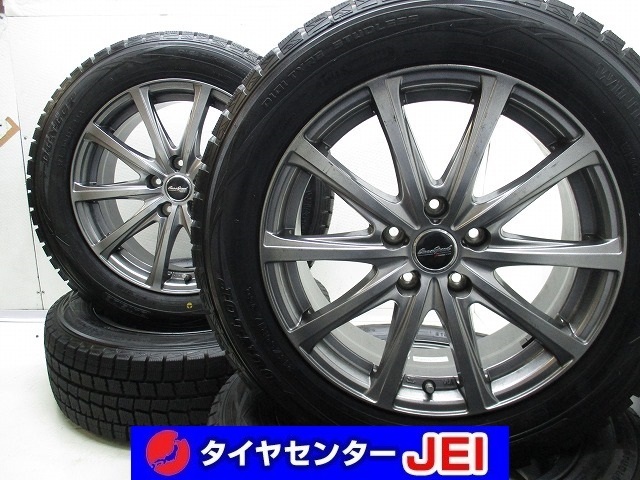 □中古冬タイヤ□ダンロップ WM01 215/60R17 96Q 2本 17インチ バリ溝 