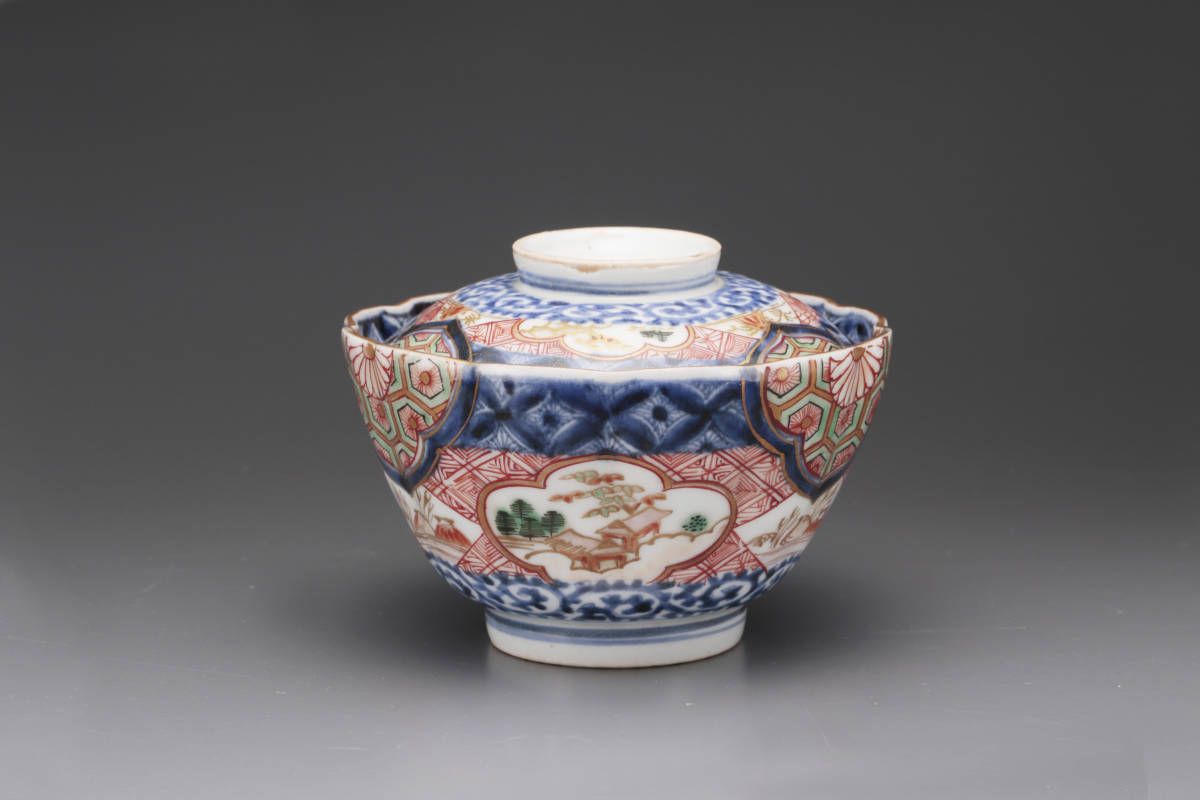 古伊万里 金襴手 蓋茶碗 唐草金彩 - 生活骨董と古布の 色絵 | 公式