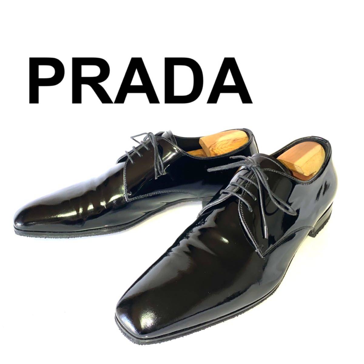 ☆美品☆PRADA プラダ☆パテントドレスシューズ☆9(27-27.5)☆黒 
