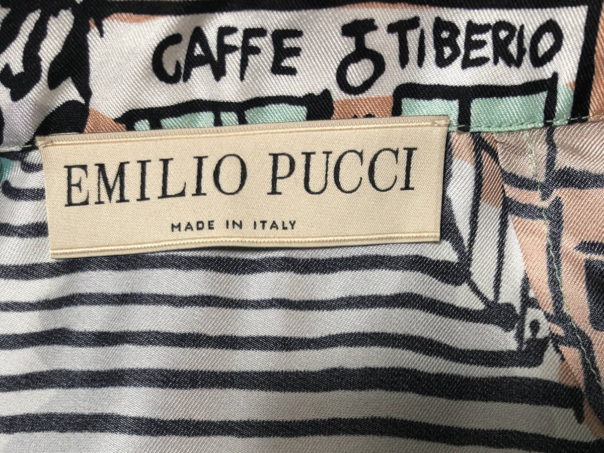 EMILIO PUCCI シルク ブラウスジャケット 32 パジャマ風 ハンガー付
