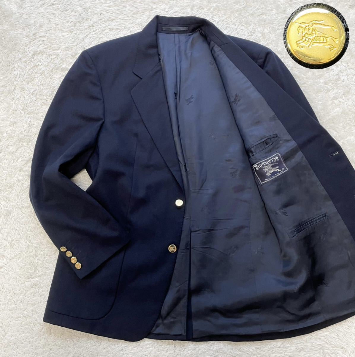 バーバリー BURBERRY ☆極美品☆バーバリー＊濃紺＊金ボタン＊ダブル