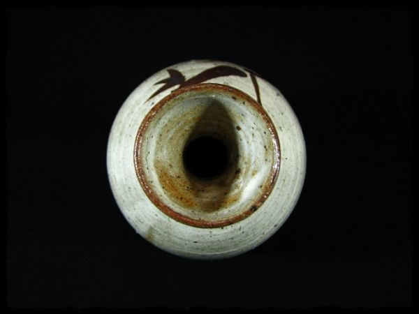 朝鮮唐津耳付花入 西岡小十(作) 共箱