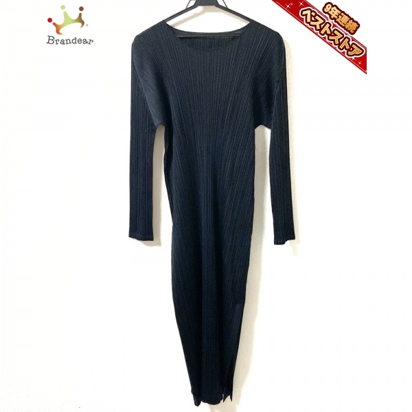 プリーツプリーズ PLEATS PLEASE サイズ4 XL - 黒 レディース クルー 