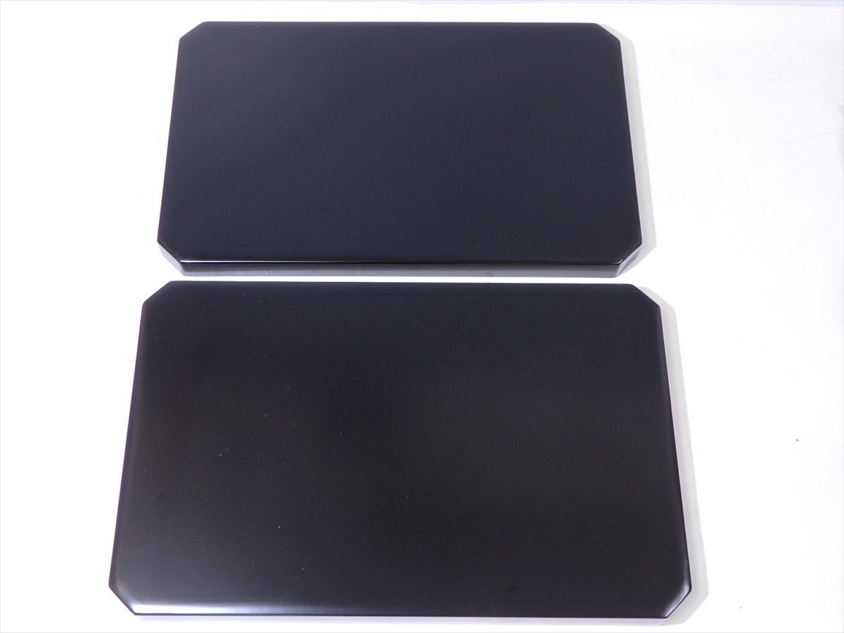 未使用 懐石道具 木製黒真塗 脇引き盆二枚セット 紙箱 販売 ほぼ未使用