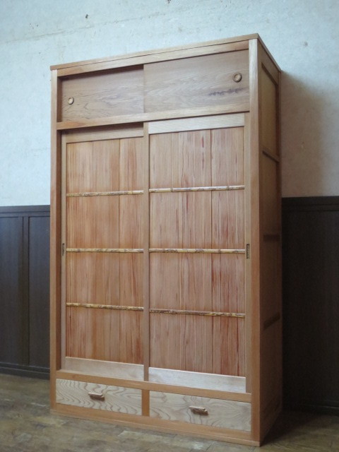 逸品 高級 水屋道具 杉 無垢材 茶道具 民芸 置水屋 煎茶棚 茶箪笥