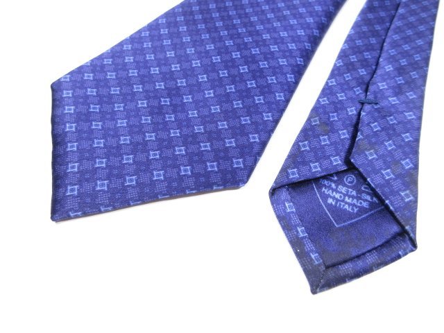超極美品Brioni ブリオーニ 最高級シルクネクタイ ネイビー 小紋柄