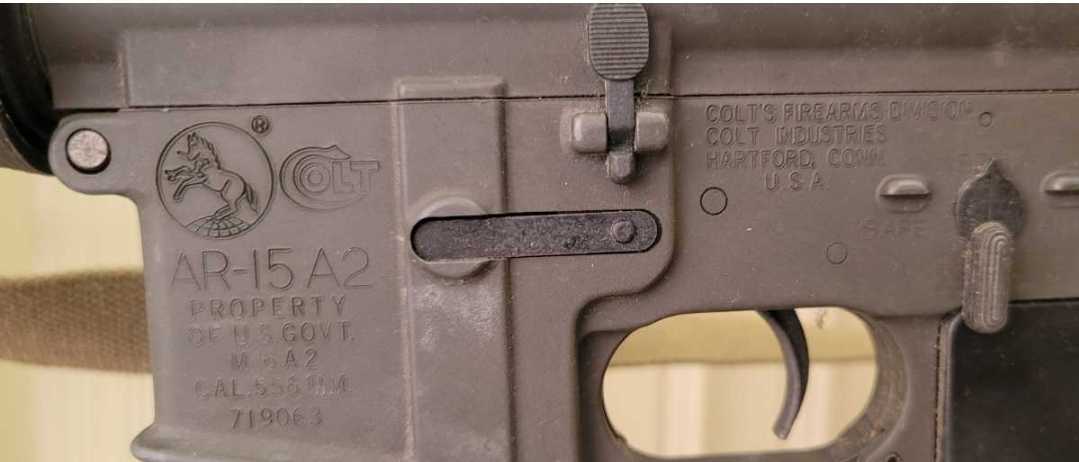 AR-15 A2 PROPERTY OF U.S. GOVT. M16 A2 OAL.556 MM 719063 COLT'S