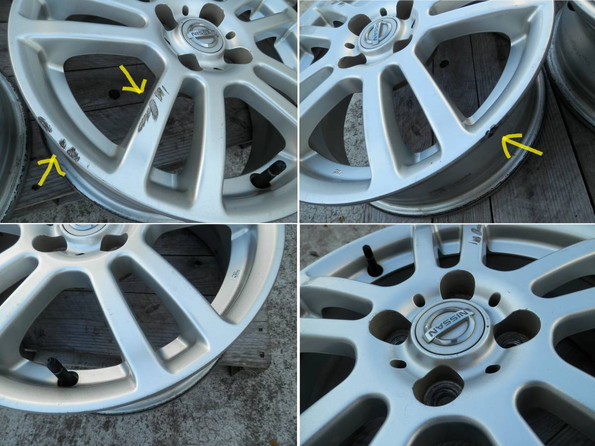 15インチ PCD100 NISSAN 15×5.5JJ 4穴 ブラックシルバーアルミホイール