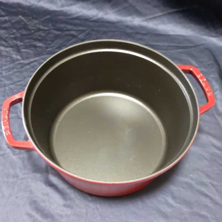 未使用品] staub ストウブ 両手鍋 ココット ラウンド チェリー 28cm 6.7L