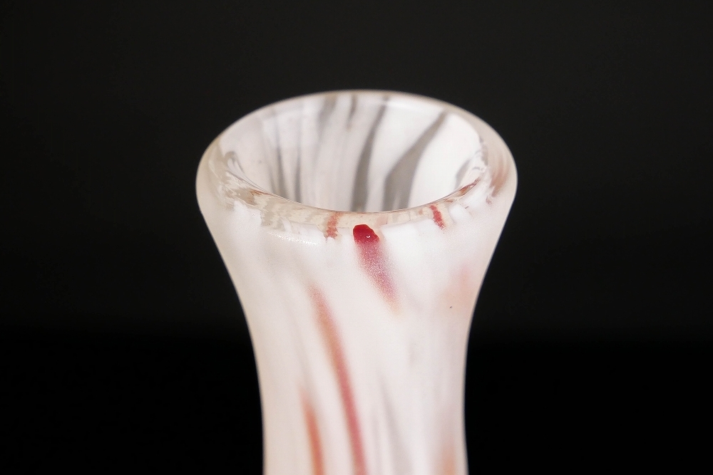 幸 特別展】『藤田喬平』造 手吹 花瓶 共箱◇当店保証