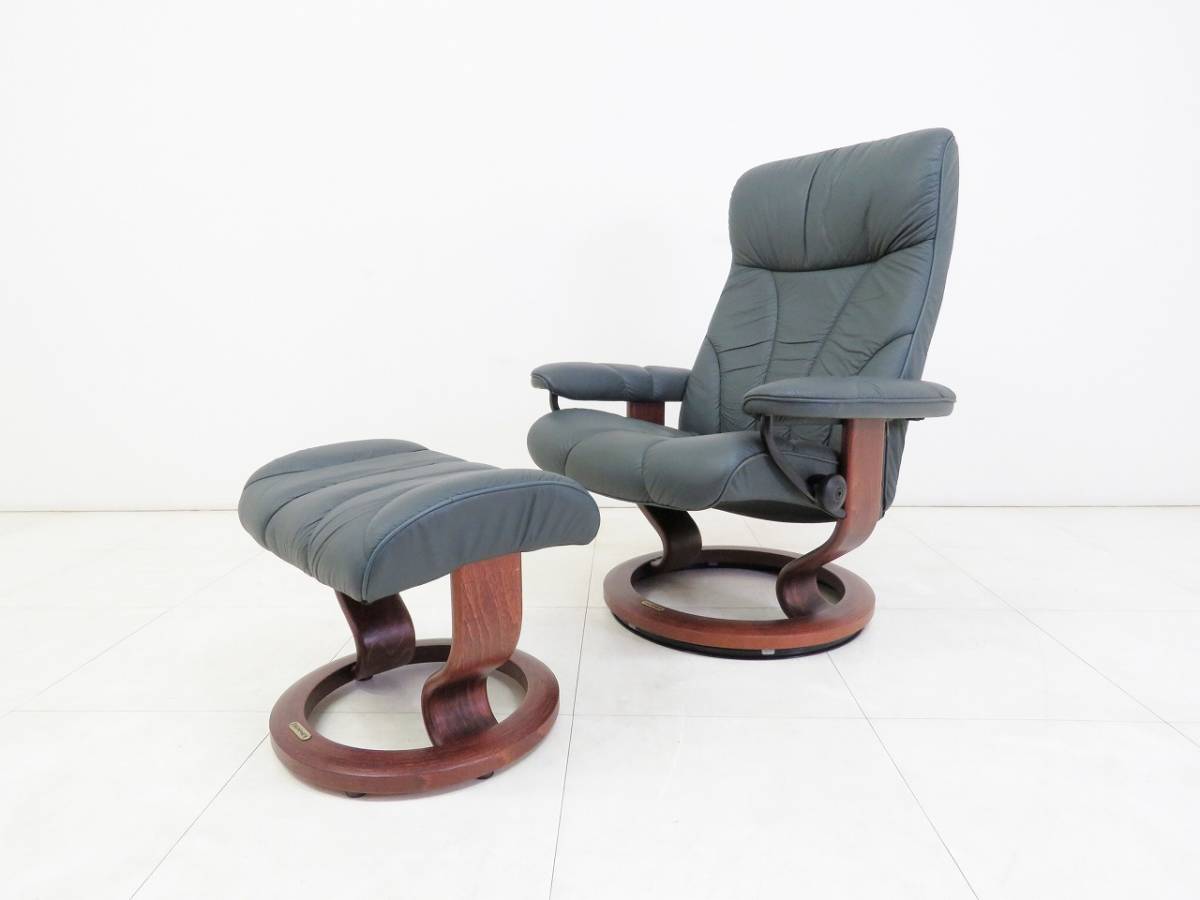 SALE，限定SALE 北欧 EKORNES エコーネス ストレスレスチェア&オットマン 本革 グリーン リクライニングチェア シングルソファ(1人用)｜売買されたオークション情報、yahooの商品情報をアーカイブ公開 - オ 1人用