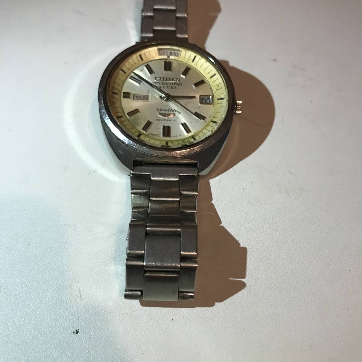 ☆動作確認済み☆CITIZEN SEVEN STAR DELUXE Monthly 23石☆管F1904☆