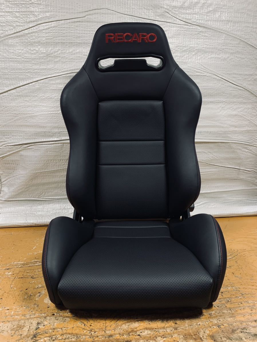 RECARO 2脚セット レカロ SR3 張り替え未使用品 黒×黒 センター網ハトメ -