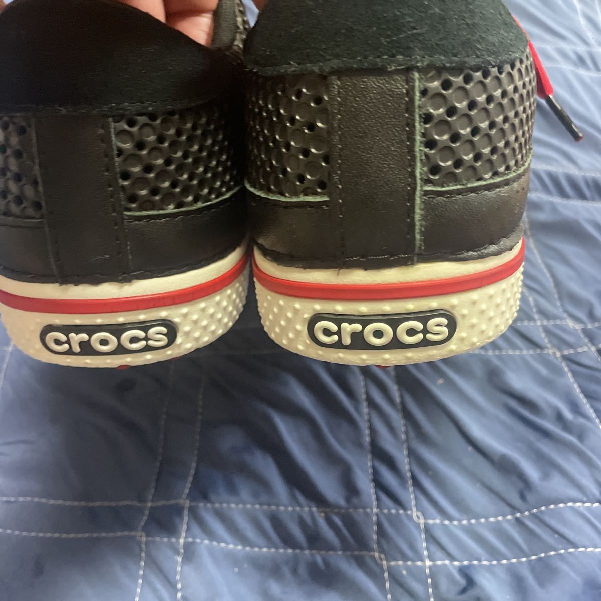 未使用 crocs クロックス ゴルフ シューズ m7 白×緑 25cm