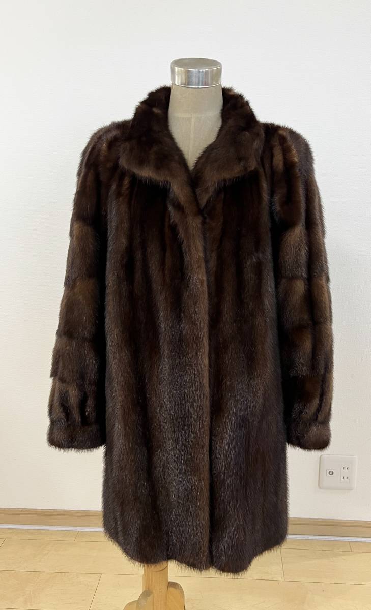 美品□SAGA MINK ミンク superb quality Ranched mink 毛皮 コート 黒