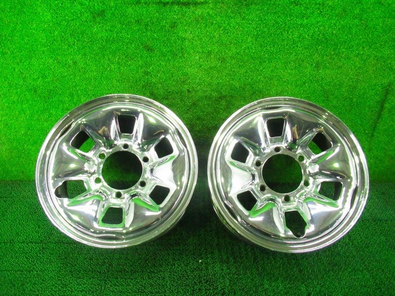  トヨタ ハイエース 純正 メッキ スチールホイール 15&times;6J ＋30 PCD139.7 6穴 2本セット 送料着払い(純正品)｜売買されたオークション情報、yahooの商品情報をアーカイブ公開 - オークファン 6穴