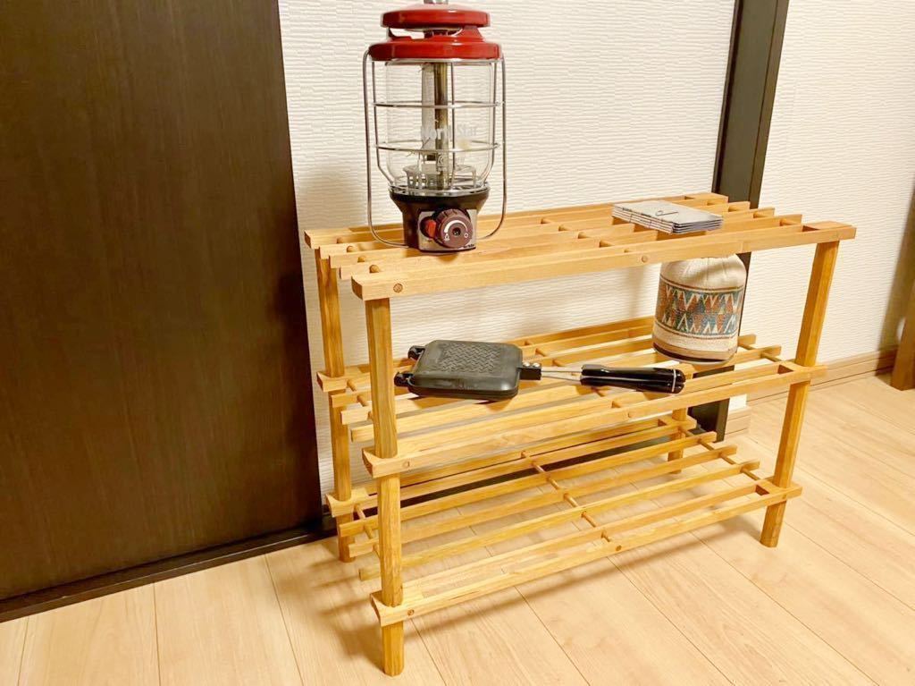 2段シェルフ キャンプ キャンプ用品 ラック 折りたたみ WOOAVDIE キャンプラック 3